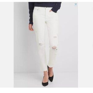 GAP High Rise Vintage Slim Straight Distressed Jeans White Size 33/16 NWT RT$70